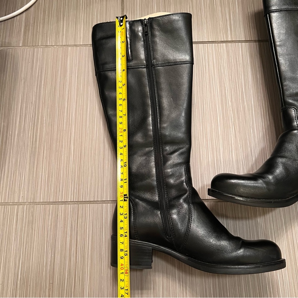 La Canadienne Passion Black Leather Knee high boots luxury riding 6 block heel - Picture 8 of 12
